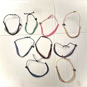 Pura Vida Bracelets Adjustable Multicolor Cord Charms Beads New Unworn Lot Of 9